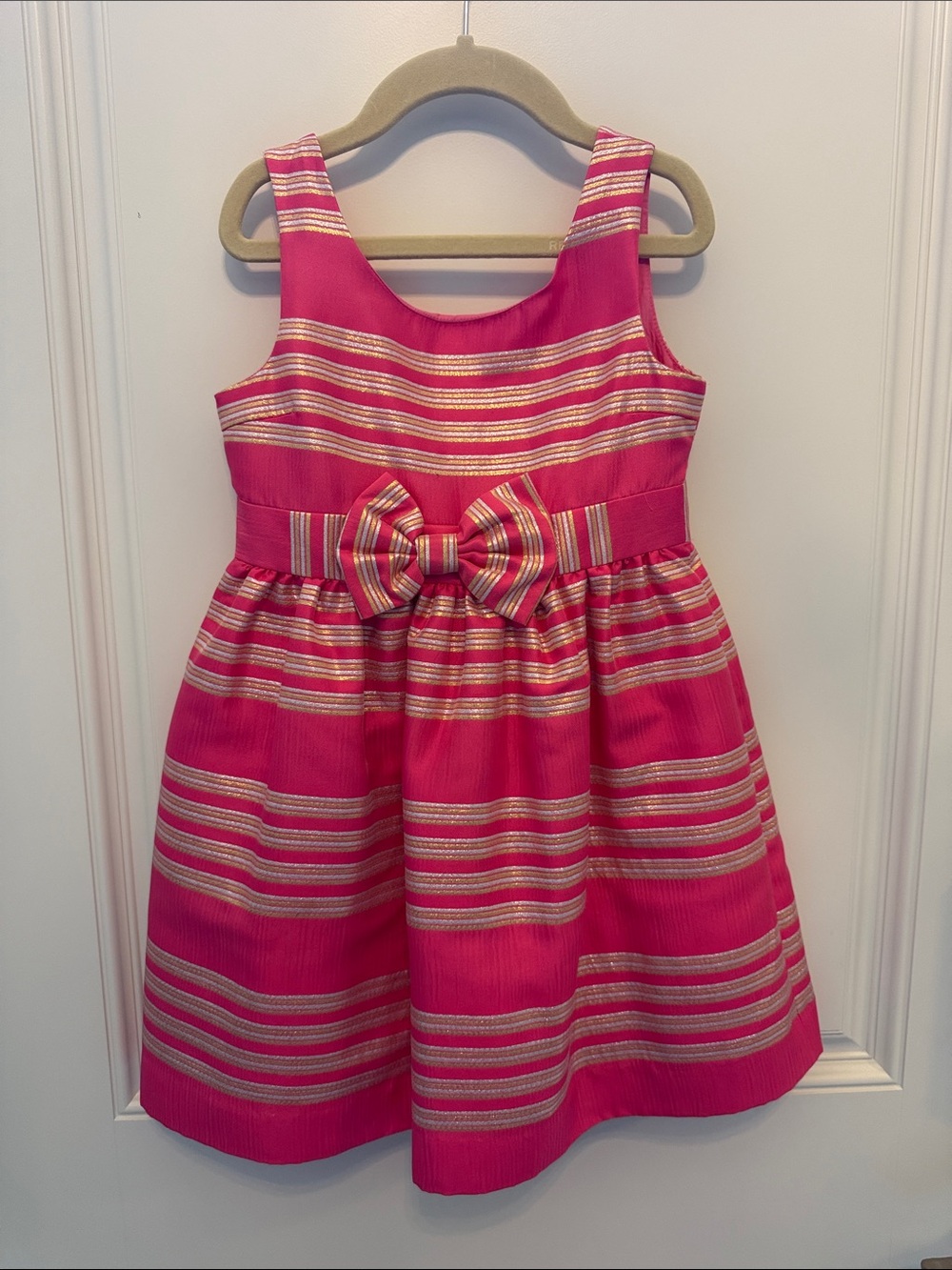 Lilly Pulitzer Girls' Pink Striped Bow Party Dress